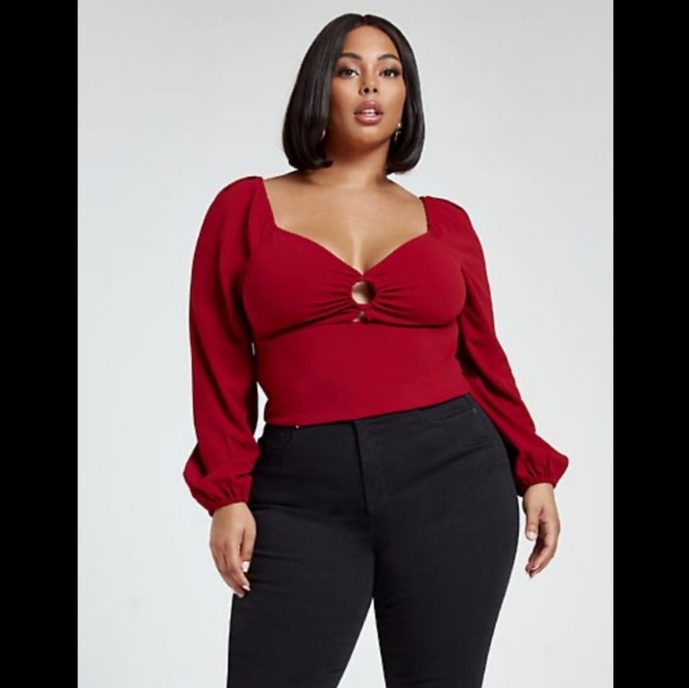 Fashion To Figure Deep Red Crop Top
